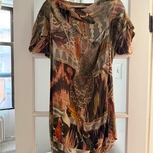 All saints silk bird dress w cowl neckline e